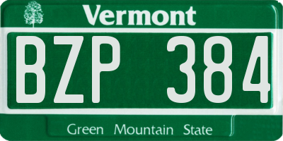 VT license plate BZP384