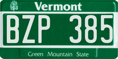 VT license plate BZP385