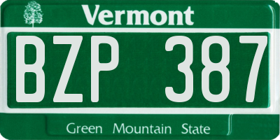 VT license plate BZP387