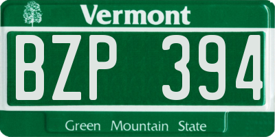 VT license plate BZP394
