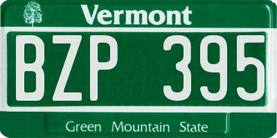 VT license plate BZP395