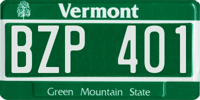 VT license plate BZP401