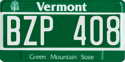 VT license plate BZP408