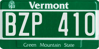 VT license plate BZP410