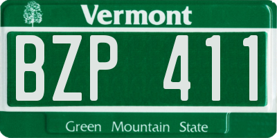 VT license plate BZP411
