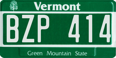 VT license plate BZP414