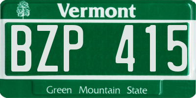 VT license plate BZP415