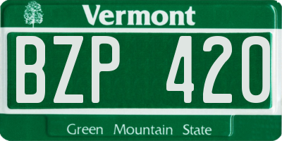 VT license plate BZP420
