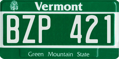 VT license plate BZP421