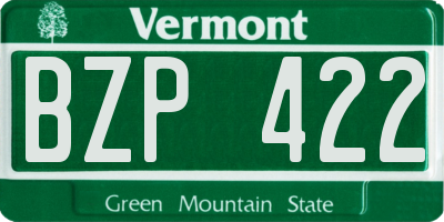 VT license plate BZP422