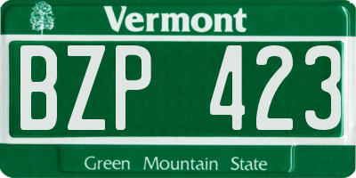 VT license plate BZP423