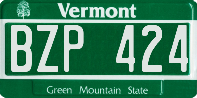 VT license plate BZP424