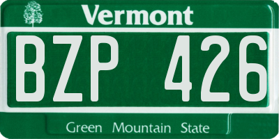 VT license plate BZP426