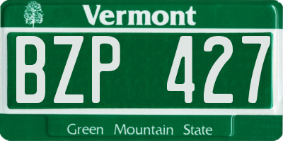 VT license plate BZP427