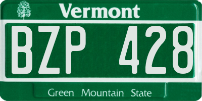 VT license plate BZP428