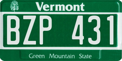 VT license plate BZP431