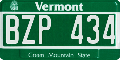 VT license plate BZP434