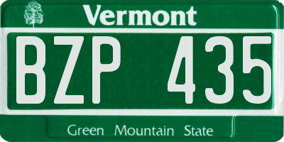 VT license plate BZP435