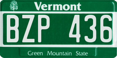 VT license plate BZP436