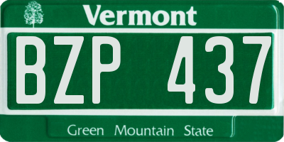 VT license plate BZP437