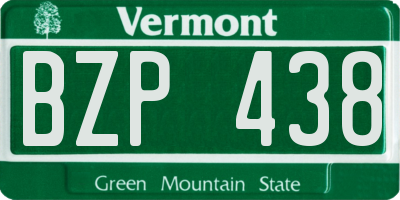 VT license plate BZP438