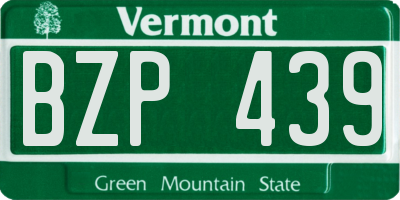 VT license plate BZP439