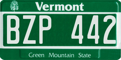 VT license plate BZP442