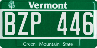 VT license plate BZP446