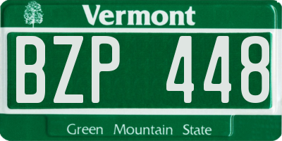 VT license plate BZP448