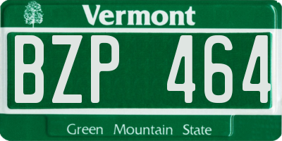 VT license plate BZP464