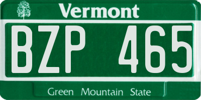 VT license plate BZP465