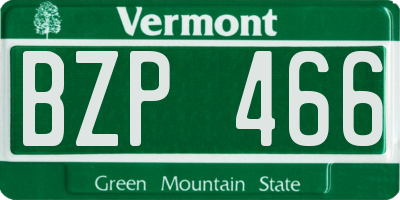 VT license plate BZP466