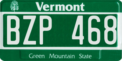 VT license plate BZP468