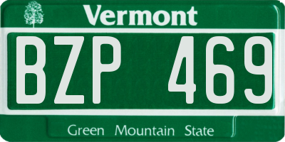 VT license plate BZP469