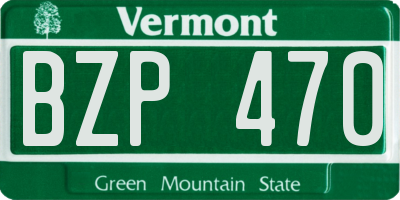 VT license plate BZP470