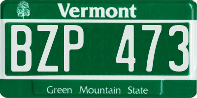 VT license plate BZP473