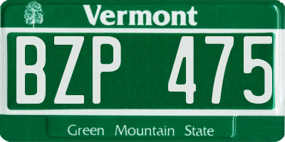 VT license plate BZP475