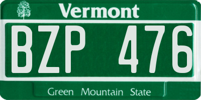 VT license plate BZP476