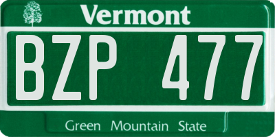 VT license plate BZP477