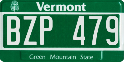 VT license plate BZP479