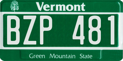 VT license plate BZP481