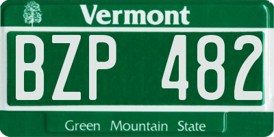 VT license plate BZP482