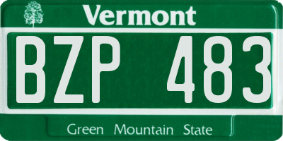 VT license plate BZP483