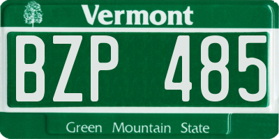VT license plate BZP485