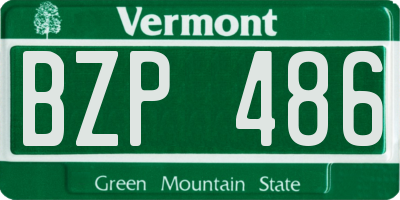 VT license plate BZP486