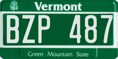 VT license plate BZP487