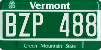 VT license plate BZP488