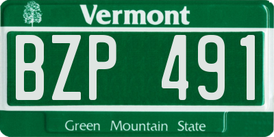 VT license plate BZP491