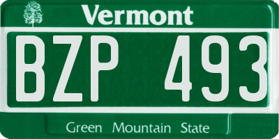 VT license plate BZP493
