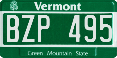 VT license plate BZP495